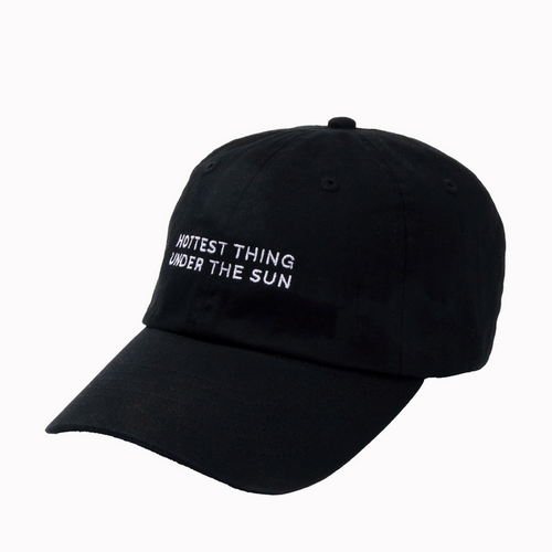 Black cap with 'Hottest Thing Under the Sun' text
