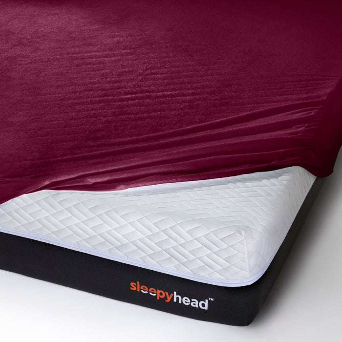 Bamboo|Feel|Terry|Fabric|Waterproof|Mattress|Protector|72|36|inches|Single|Size|Beetroot