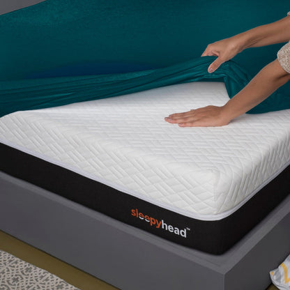 Bamboo|Feel|Terry|Fabric|Waterproof|Mattress|Protector|72|36|inches|Single|Size|Deep|Teal
