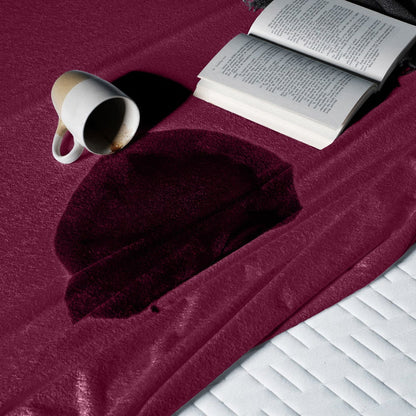 Bamboo|Feel|Terry|Fabric|Waterproof|Mattress|Protector|72|48|inches|Double|Size|Beetroot