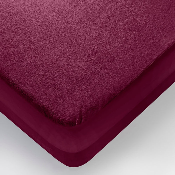 Bamboo|Feel|Terry|Fabric|Waterproof|Mattress|Protector|72|72|inches|King|Size|Beetroot
