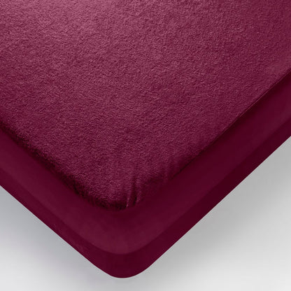 Bamboo|Feel|Terry|Fabric|Waterproof|Mattress|Protector|72|72|inches|King|Size|Beetroot