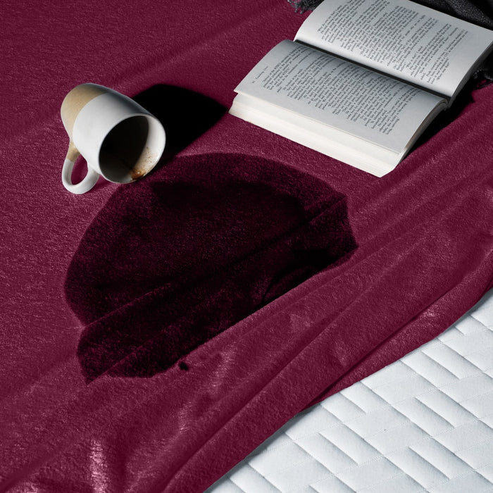 Bamboo|Feel|Terry|Fabric|Waterproof|Mattress|Protector|75|60|inches|Queen|Size|Beetroot