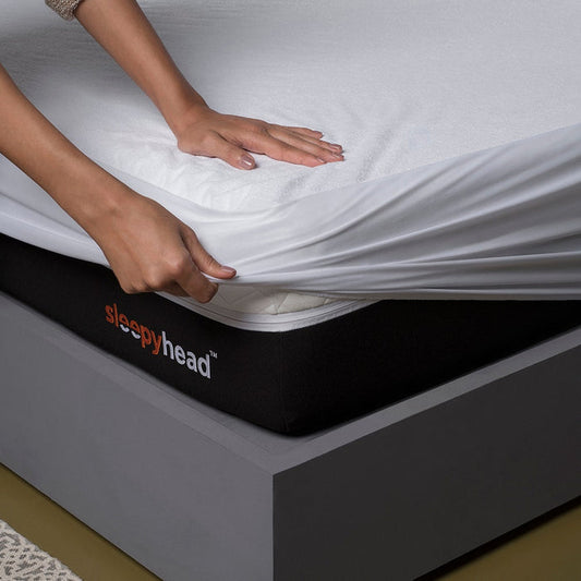 Bamboo|Terry|Waterproof|Mattress|Protector|72|72|inches|King|Size|White