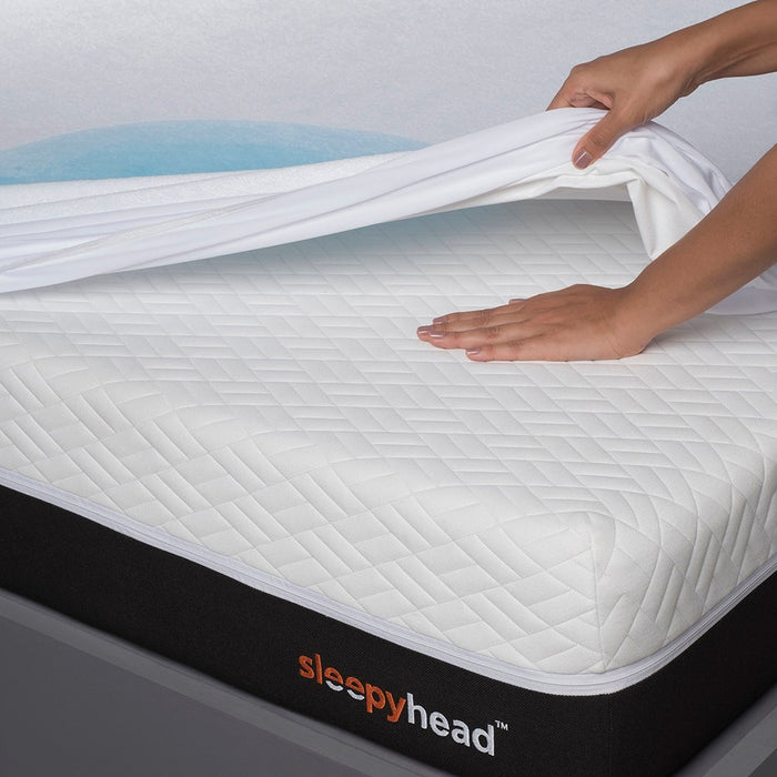 Bamboo|Terry|Waterproof|Mattress|Protector|72|72|inches|King|Size|White