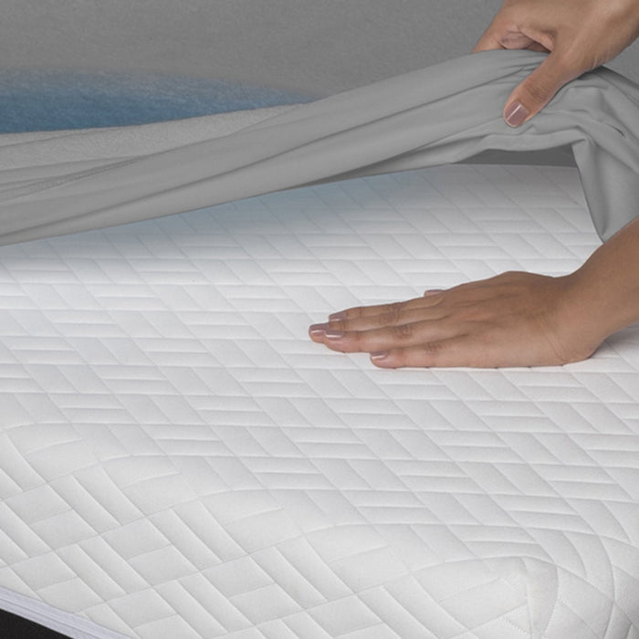 Bamboo|Terry|Waterproof|Mattress|Protector|75|60|inches|Queen|Size|Grey