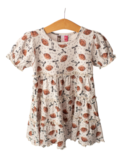 Banana Split Girly Game Day Layered Dress - black football