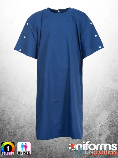 WorkCraft M811255 Bariatric Gown with Neck and Shoulder Studs in Dark Blue