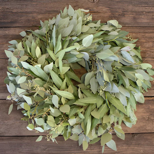 Bay Leaf and Seeded Eucalyptus Wholesale Greenery FlatLay