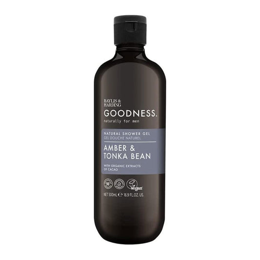 Baylis & Harding Goodness Men's Amber & Tonka Bean Shower Gel, 500ml