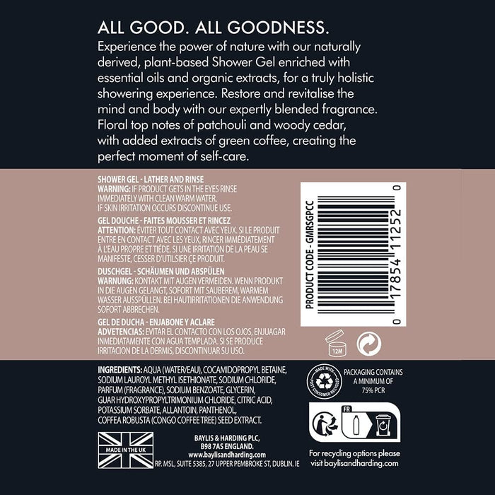 Baylis & Harding Goodness Men's Patchouli, Cedar & Cypress Natural Shower Gel, 500 ml