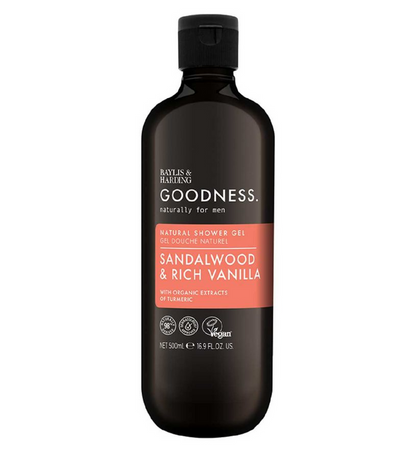 Baylis & Harding Goodness Mens Sandalwood & Rich Vanilla Shower Gel, 500ml