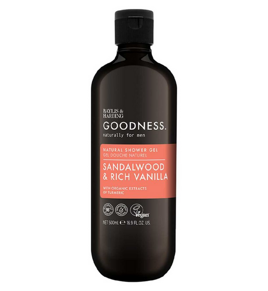 Baylis & Harding Goodness Mens Sandalwood & Rich Vanilla Shower Gel, 500ml