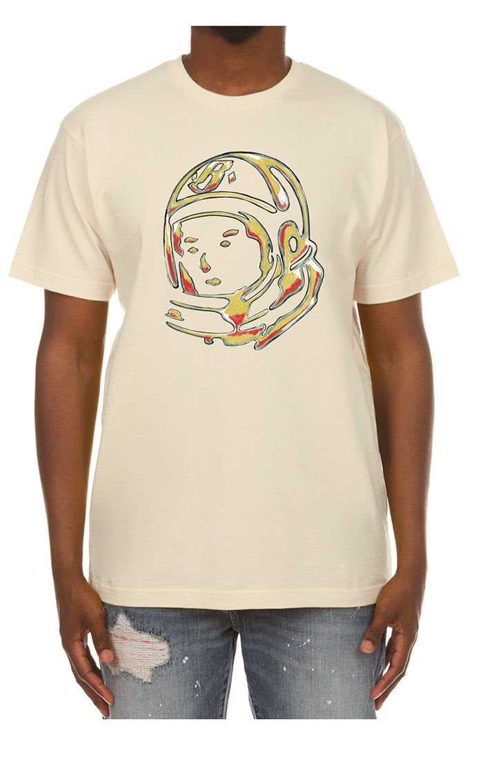 A close-up of the Billionaire Boy's Club Winter White BB Helmet SS Tee featuring a sleek white fabric and the style number 851-6208