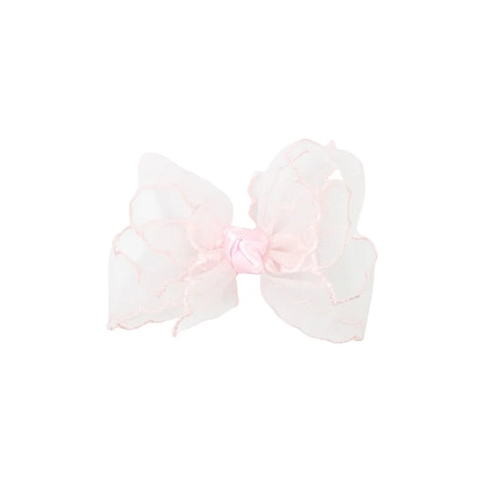 BC 3.5" Lt. Pink Scalloped Organza Bow