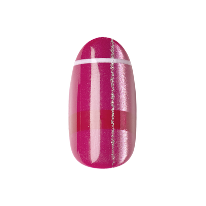 Berry Plaid Velvet - Press-On | Medium | Oval