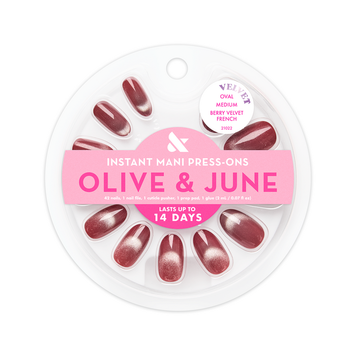 Berry Velvet French - Press-On | Medium | Oval