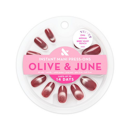 Berry Velvet French - Press-On | Medium | Oval