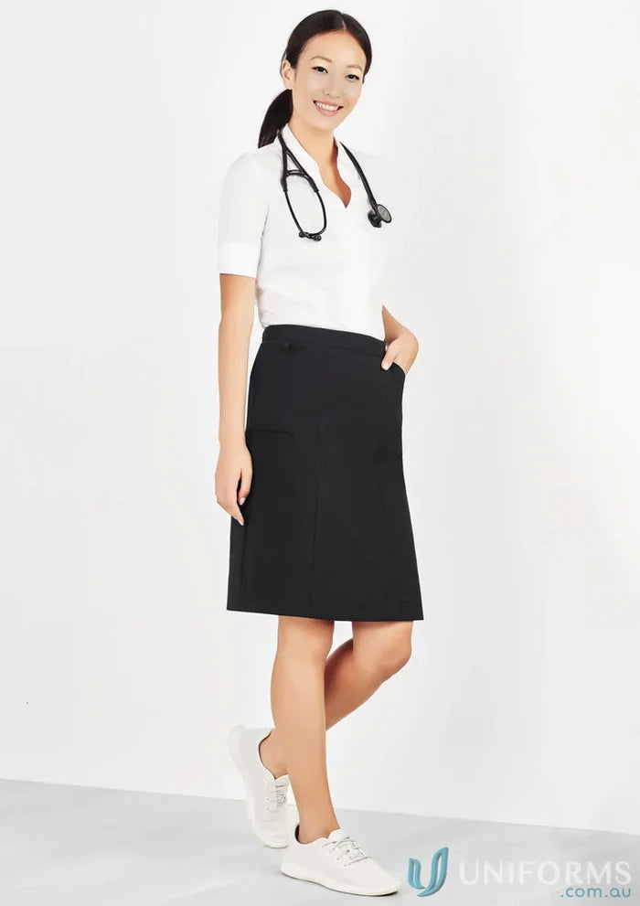 Biz Collection CL956LS-1 Bizcare Comfort Waist Cargo Skirt in Black front product image