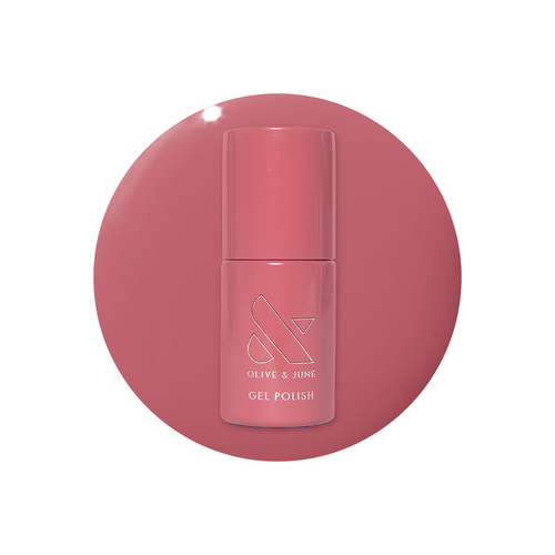 Boysenberry Glass - Gel polish bottle shown on matching sheer berry jelly gel for a long-lasting mani by Olive and June
