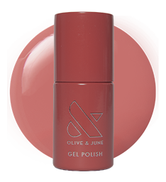 Boysenberry Glass - Gel polish bottle shown with a sheer berry jelly shade for a long-lasting mani by Olive and June