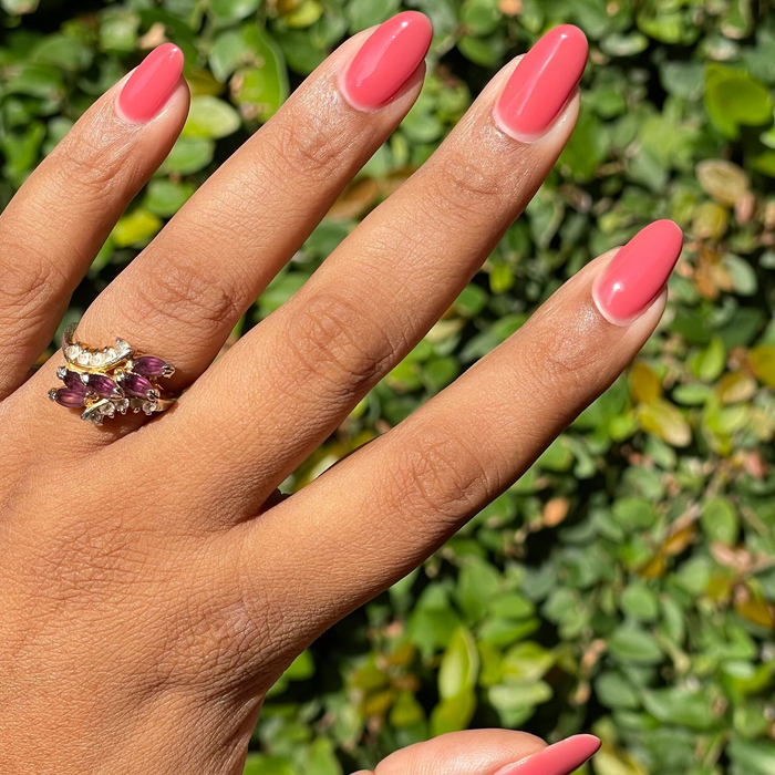 Boysenberry Glass - Gel on natural nails in a vibrant sheer berry shade for a smooth, long-lasting manicure by Olive and June
