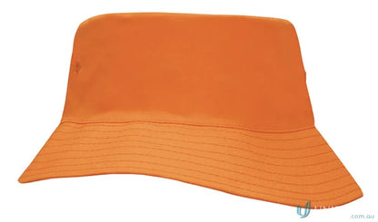 Orange cotton bucket hat perfect for kids’ uniforms or workwear, check our faq link