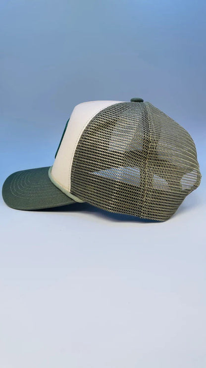 Buck Your Ideas Bucking Trucker Cap - Sage/ Cream