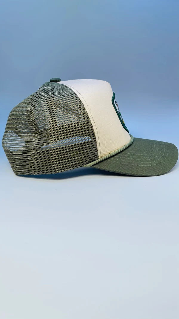 Buck Your Ideas Bucking Trucker Cap - Sage/ Cream