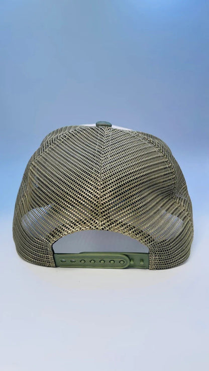 Buck Your Ideas Bucking Trucker Cap - Sage/ Cream