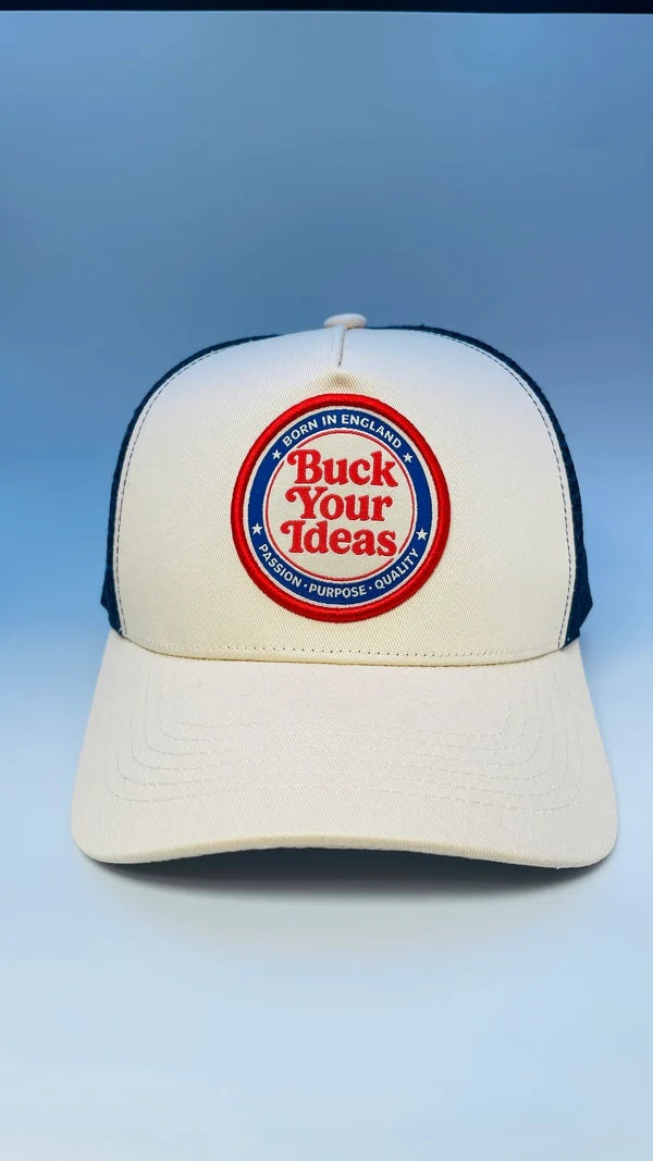 Buck Your Ideas Trucker Cap - Cream / Blue