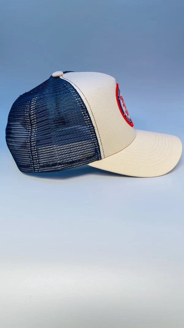 Buck Your Ideas Trucker Cap - Cream / Blue
