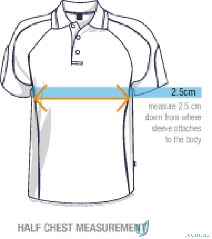 Clothing measurement diagram for Mens Buller Jacket, ideal workwear and uniforms