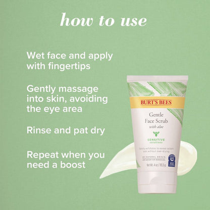 BURT'S BEES Gentle Face Scrub With Aloe مقشر البشرة من برتس بييز