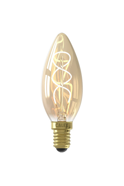 Calex Flex Filament LED Lamp - E14 - B35 - Gold - 4W - Dimmable