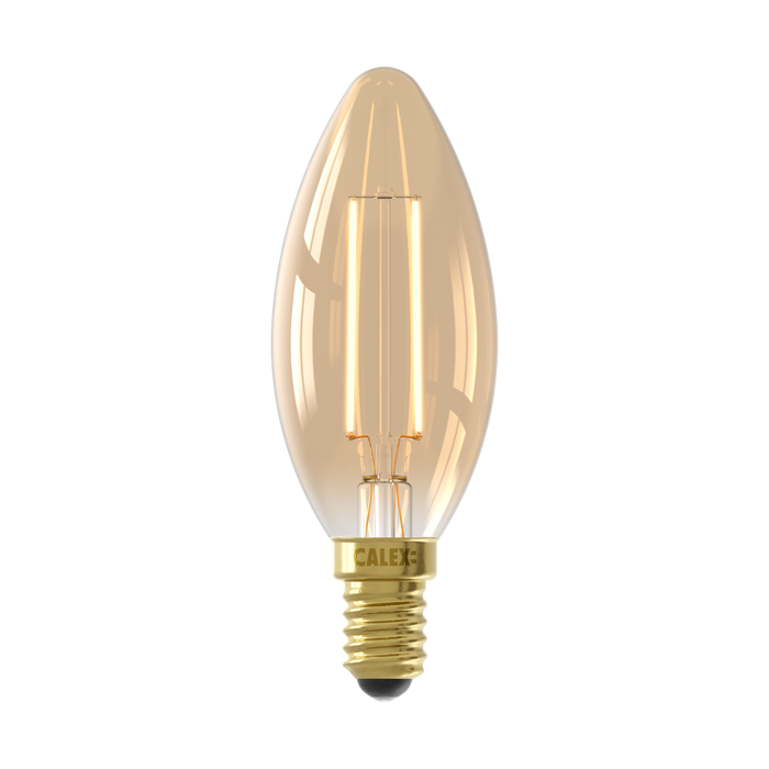 Calex Warm Filament LED Lamp - E14 - B35 - Gold - 3.5W - Dimmable