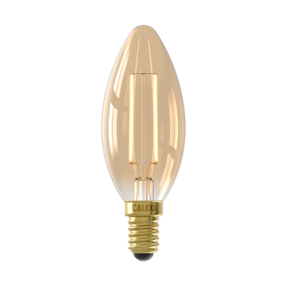 Calex Warm Filament LED Lamp - E14 - B35 - Gold - 3.5W - Dimmable