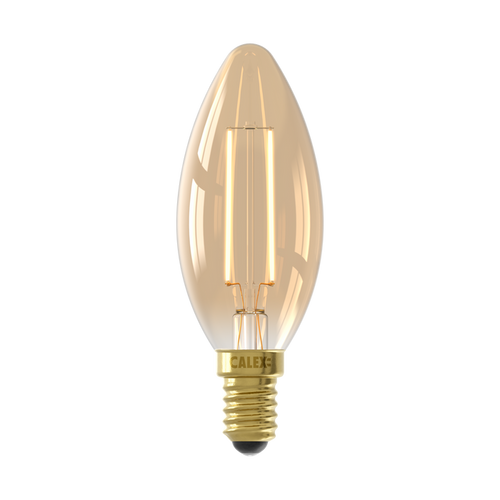 Calex Warm Filament LED Lamp - E14 - B35 - Gold - 3.5W - Dimmable