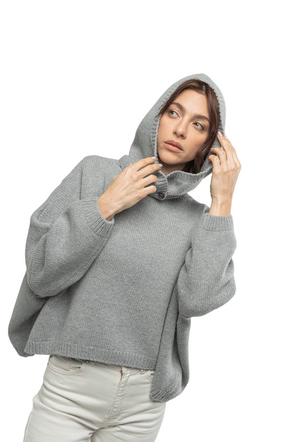 Calimar cashmere-uld balaclava grå