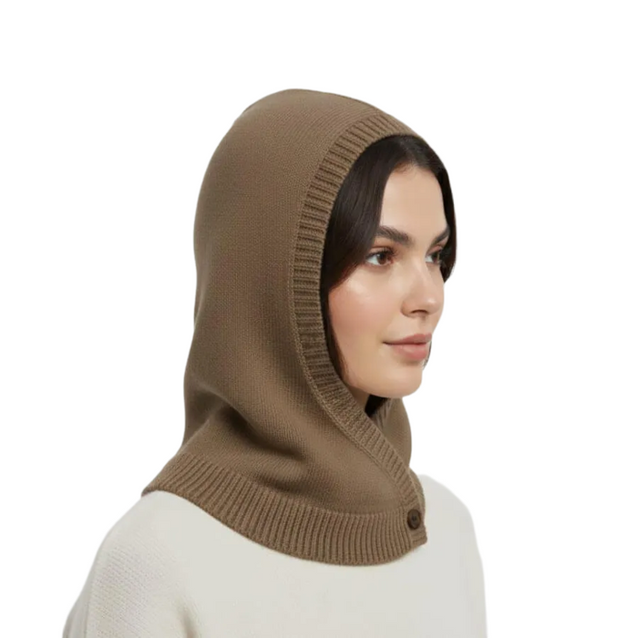 Calimar cashmere-uld balaclava mørk beige