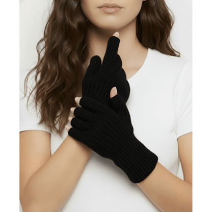 Calimar uld fingerhandsker sort