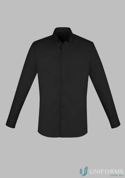 Men’s Camden Cotton Rich LS Shirt in black long-sleeve dress style
