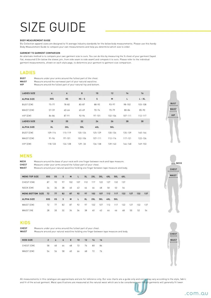 Clothing size guide for Camden Cotton Rich LS Shirt, perfect for men’s Camden long sleeve fits