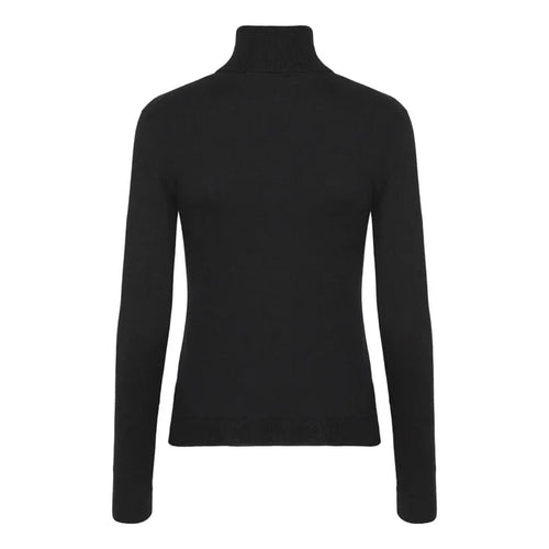 Cashmere-silke rullekrave pullover sort til mænd