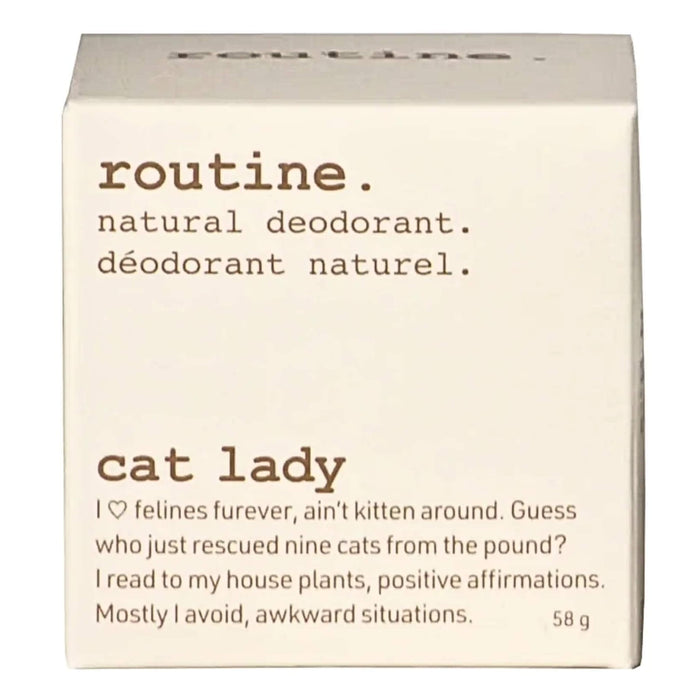 Package of Routine. Cat Lady (Vegan) Deodorant 58g