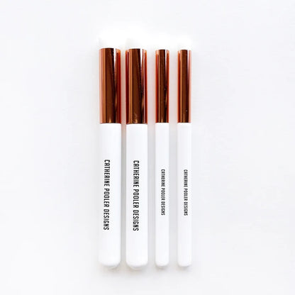 Catherine Pooler - Detail Blending Brushes - 4 pack. Add fine detail or blend multiple colors with ease when stenciling with the Detail Blending Brush Set. These sets include 4 synthetic, soft-bristle blending brushes in two sizes. Available at Embellish Away located in Bowmanville Ontario Canada.