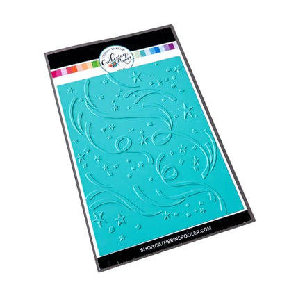Catherine Pooler - Hot Foil Plate - Hooray for Confetti. Grab some glimmery foil and create a festive background that will sparkle and shine. Perfect for any festive occasion from New Year to Birthdays & more. Available at Embellish Away located in Bowmanville Ontario Canada.