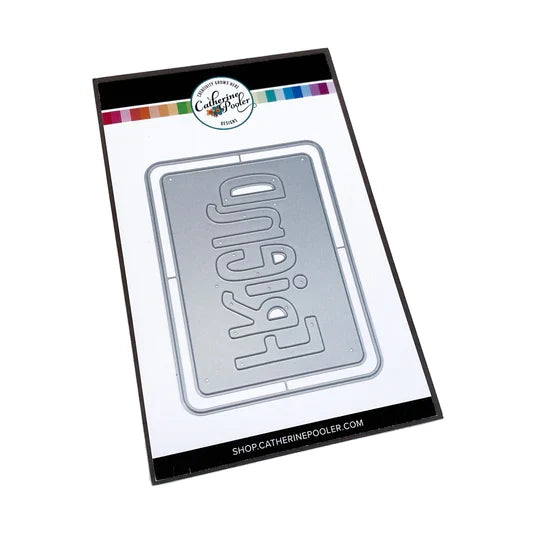 Catherine Pooler - Mini Cover Plate Die - Friend. The Friend Mini Cover Plate Die will be useful to add more layers to your card and pairs nicely with Sentiments stamps. Available at Embellish Away located in Bowmanville Ontario Canada.
