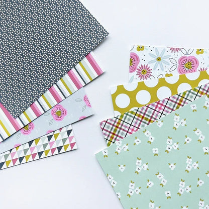 Catherine Pooler - Patterned Paper - Favorite Prints. Add the perfect floral print or versatile pattern with the Favorite Prints Patterned Paper. Featuring Pink Champagne, With an Olive, Wintergreen, Seafoam, Sparkling Berry, Pebble and Black Jack Inks. Available at Embellish Away located in Bowmanville Ontario Canada.