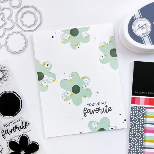 Catherine Pooler - Patterned Paper - Favorite Prints. Add the perfect floral print or versatile pattern with the Favorite Prints Patterned Paper. Featuring Pink Champagne, With an Olive, Wintergreen, Seafoam, Sparkling Berry, Pebble and Black Jack Inks. Available at Embellish Away located in Bowmanville Ontario Canada. Example by brand ambassador.